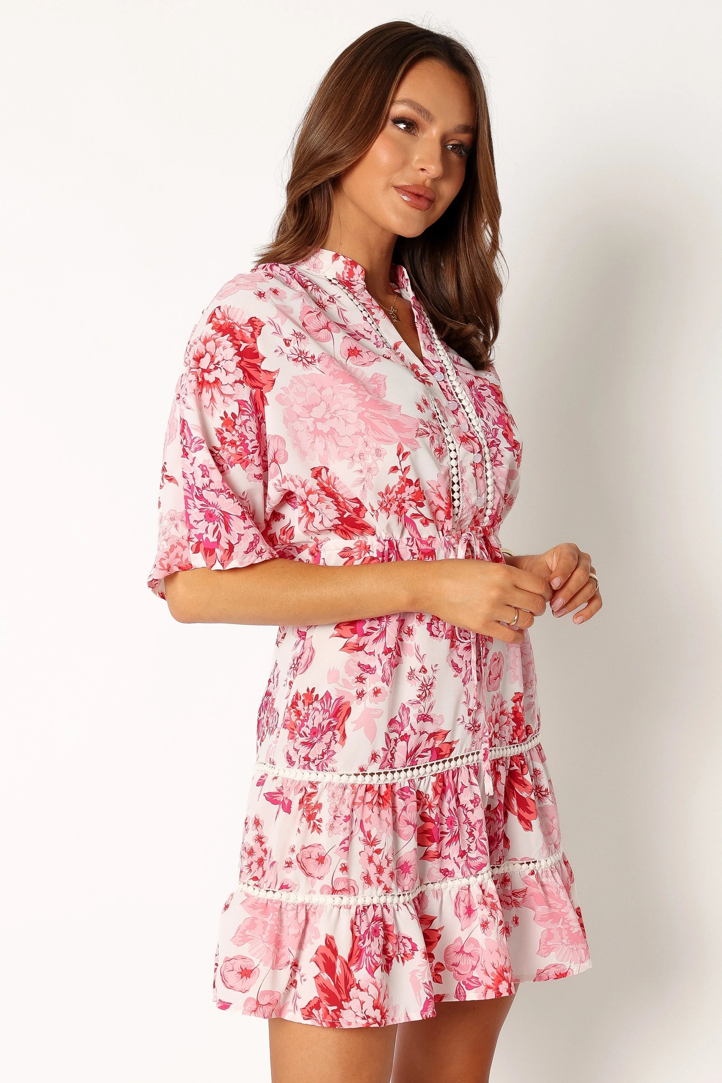 Sienna Long Sleeve Mini Dress - Pink