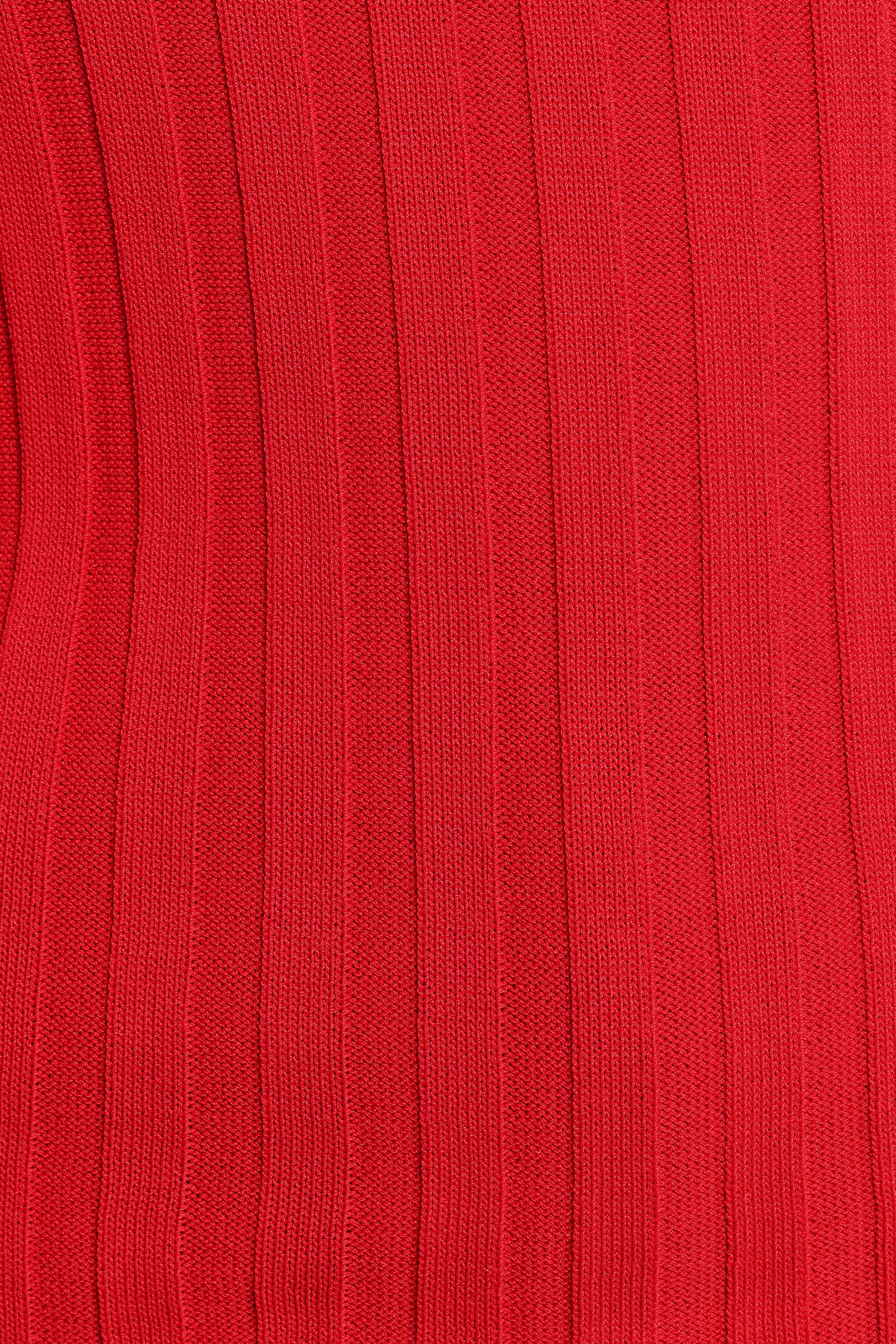 Aneesa Wide Rib Knit Top - Red