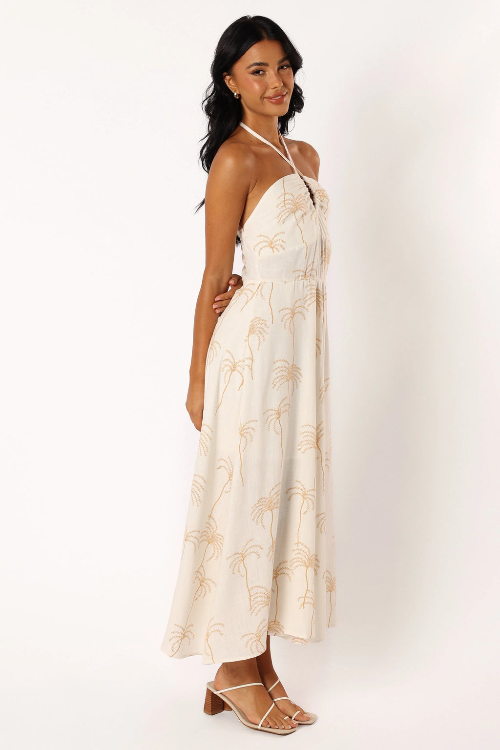 Granger Halterneck Midi Dress - White Print