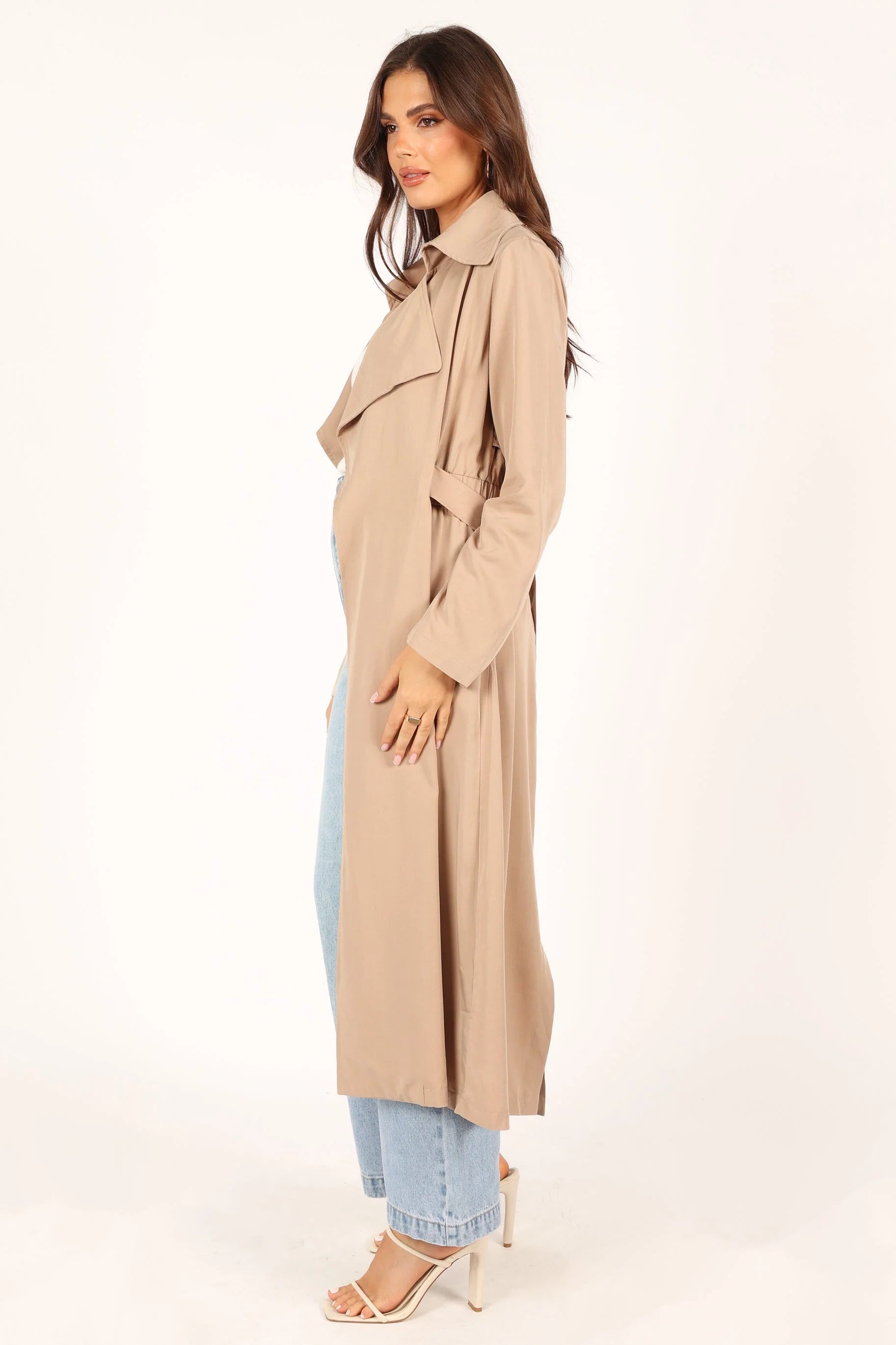 Robyn Tie Front Trench Coat - Beige