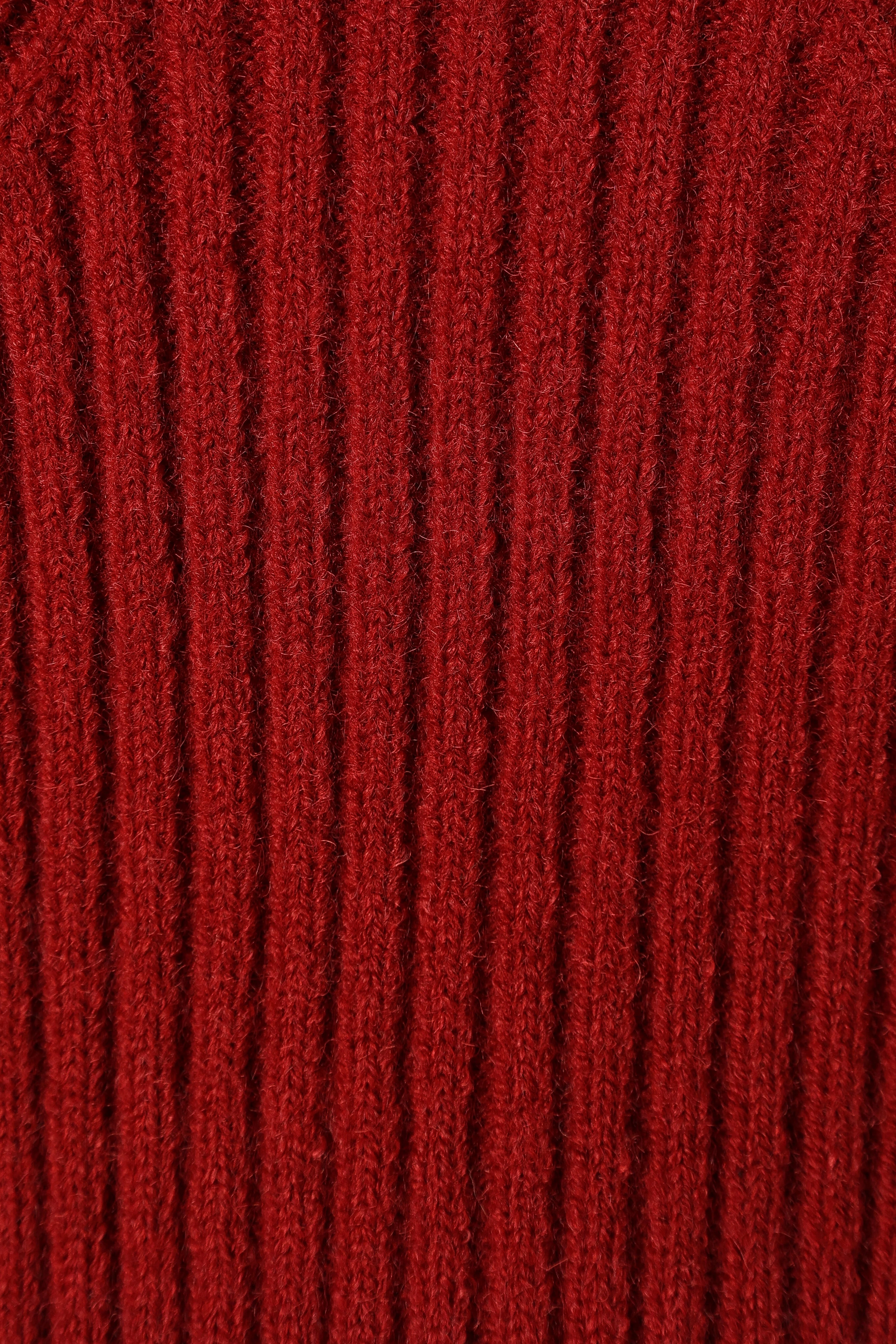 Gia Sweetheart Neck Bell Sleeve Knit Sweater - Wine
