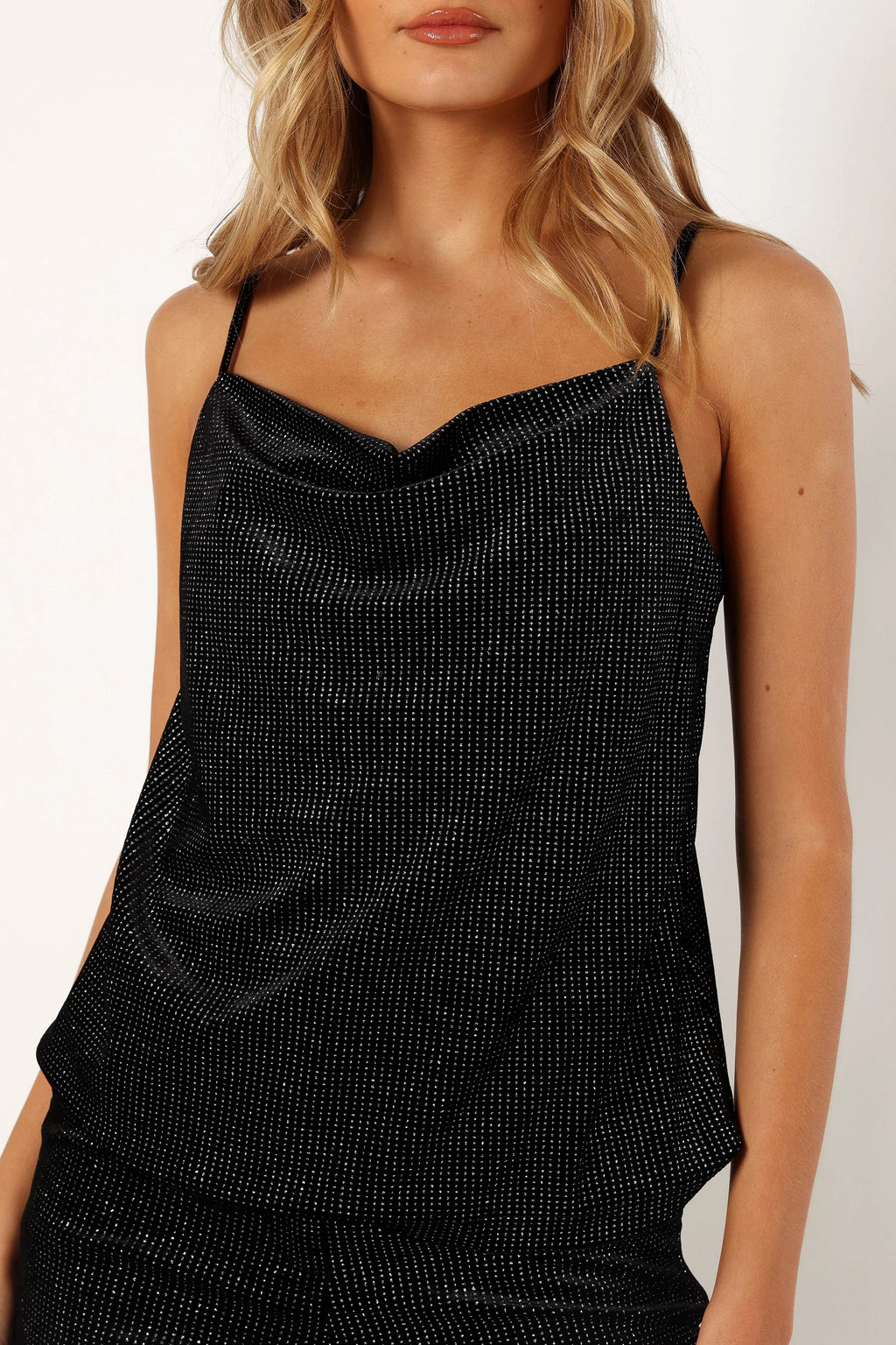Ensley Velvet Shimmer Top - Black