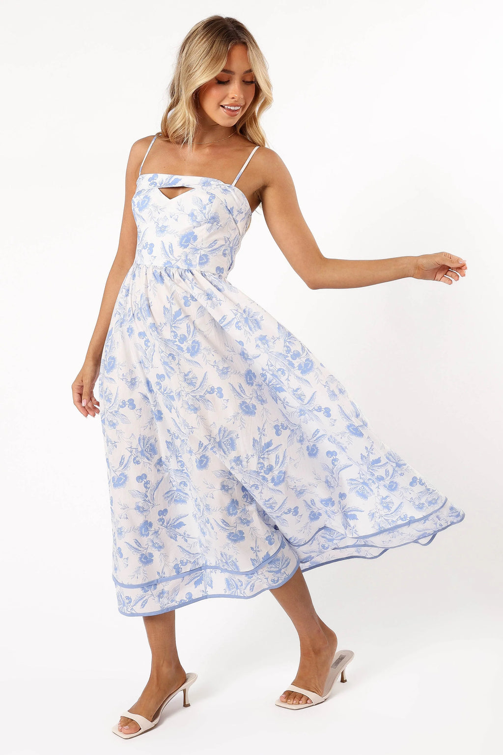 Flora Midi Dress - Blue Floral