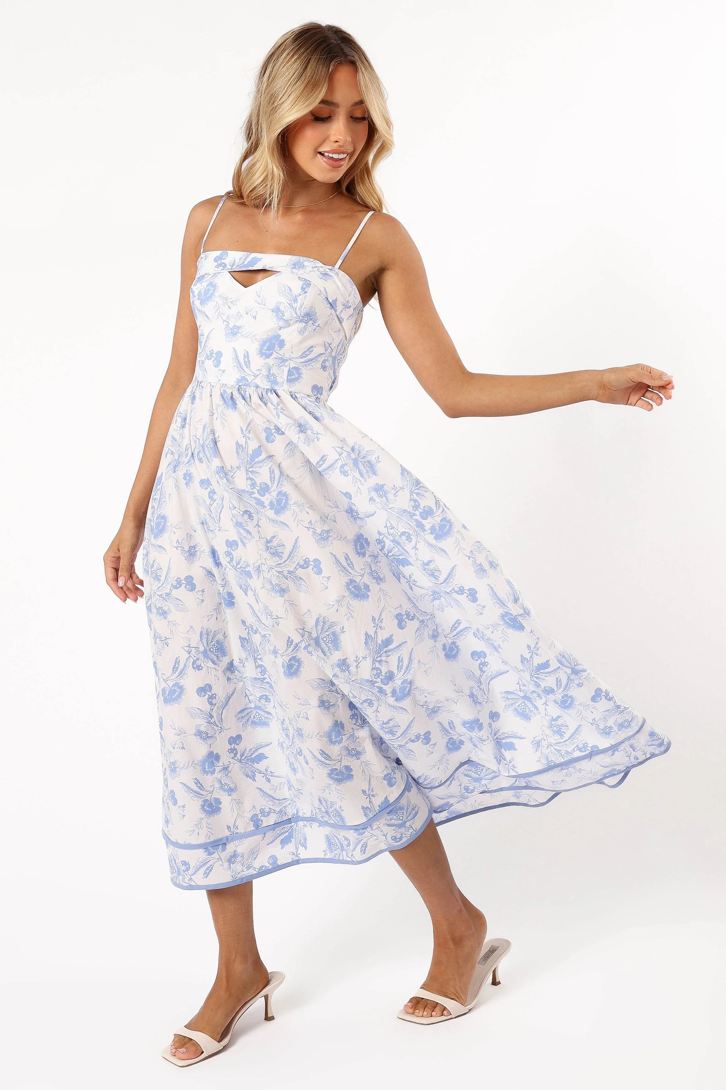 Flora Midi Dress - Blue Floral