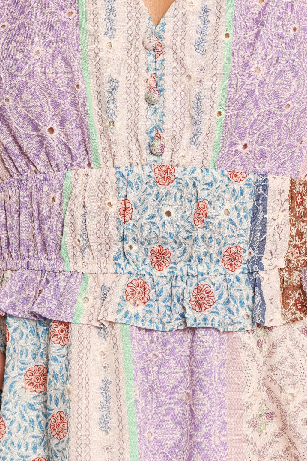 Verona Patchwork Midi Dress - Botanic Multi