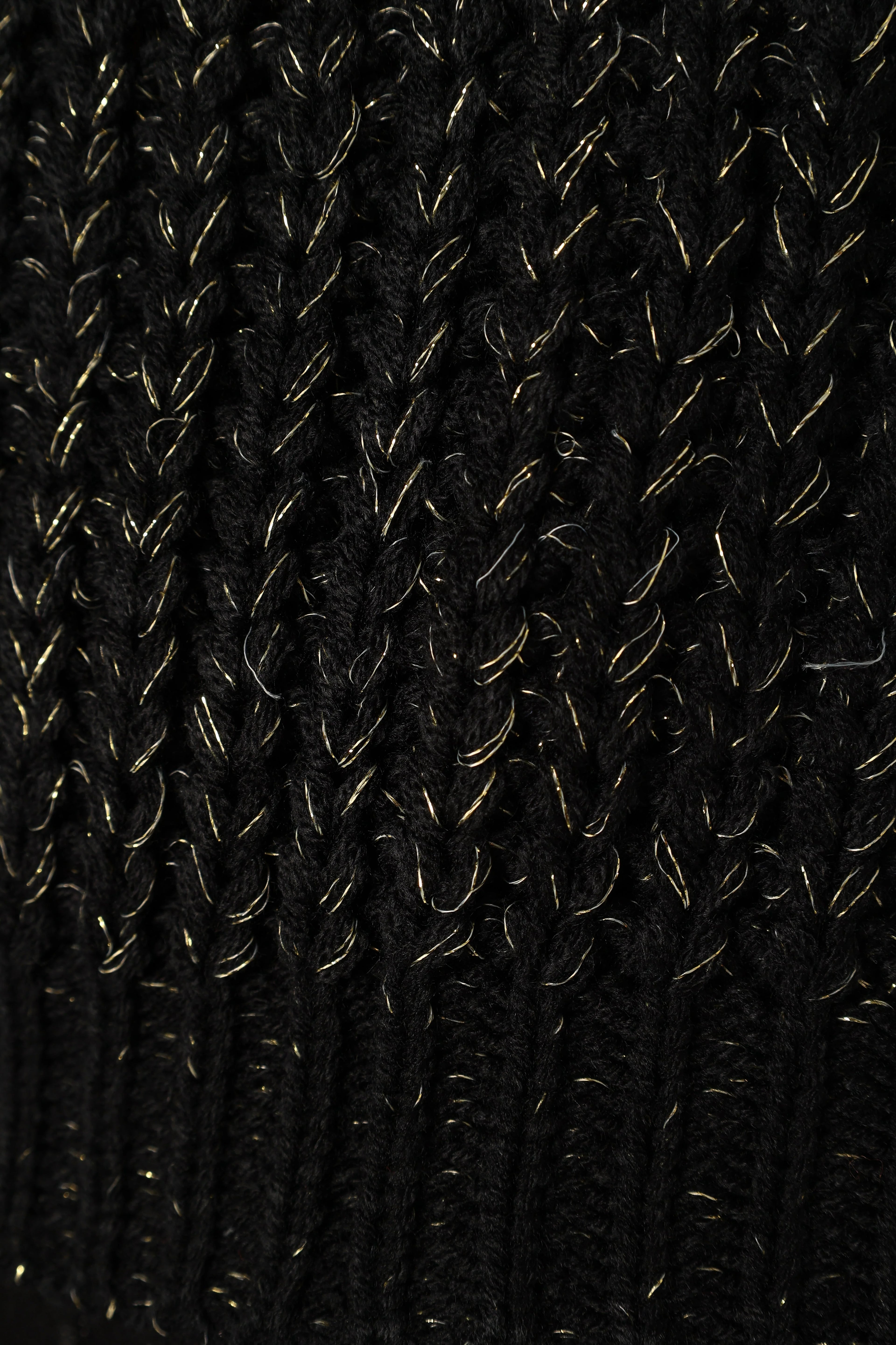 Eleanor Lurex Shine Knit Sweater - Black