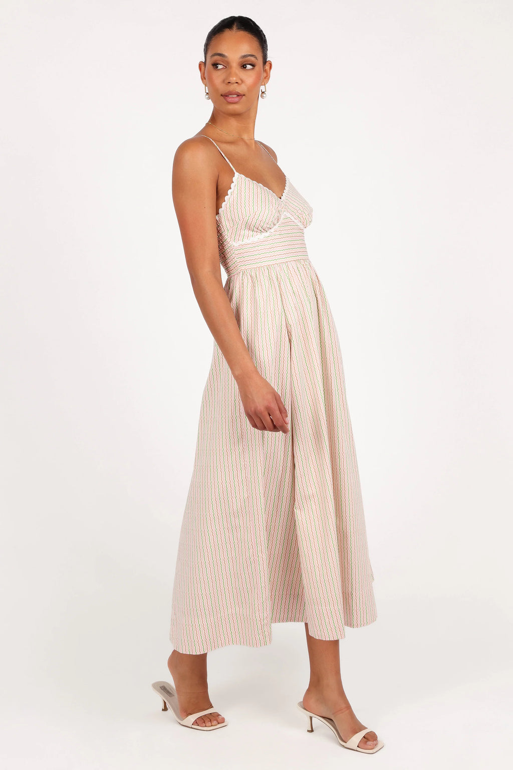 Yasmin Midi Dress - Wave Stripe