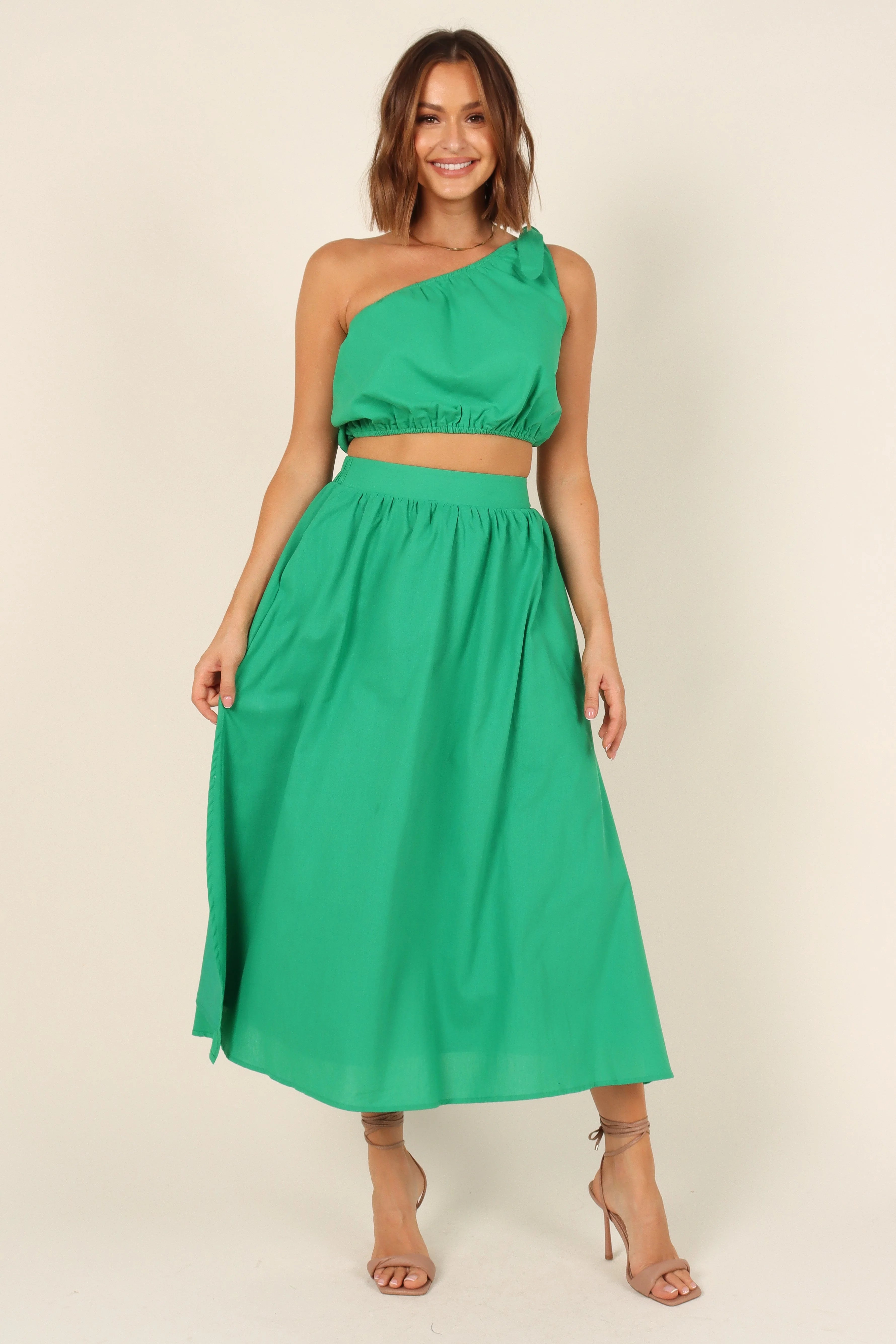 Isla One Shoulder Top - Green