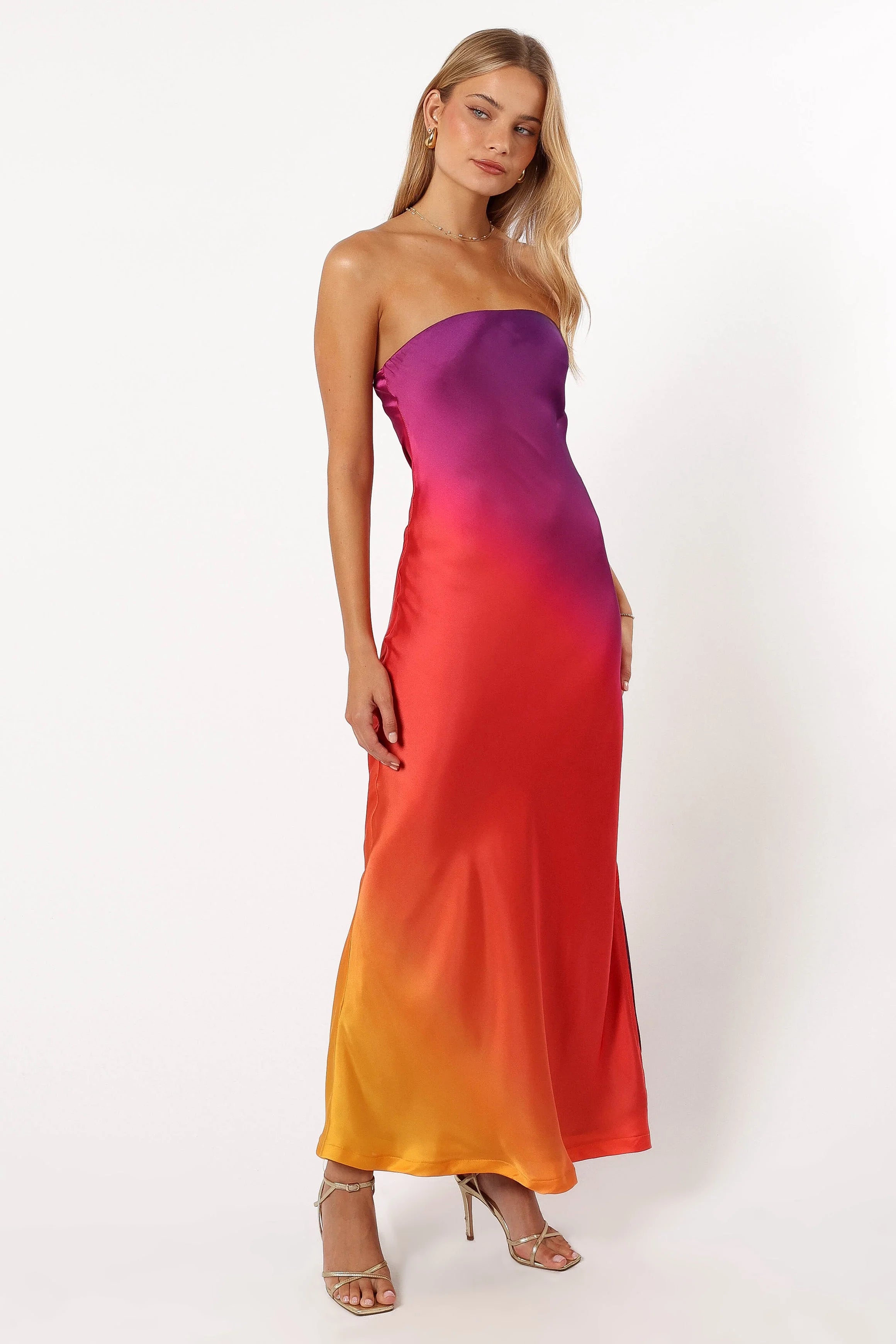 Mallory Strapless Maxi Dress - Sunset Cosmo