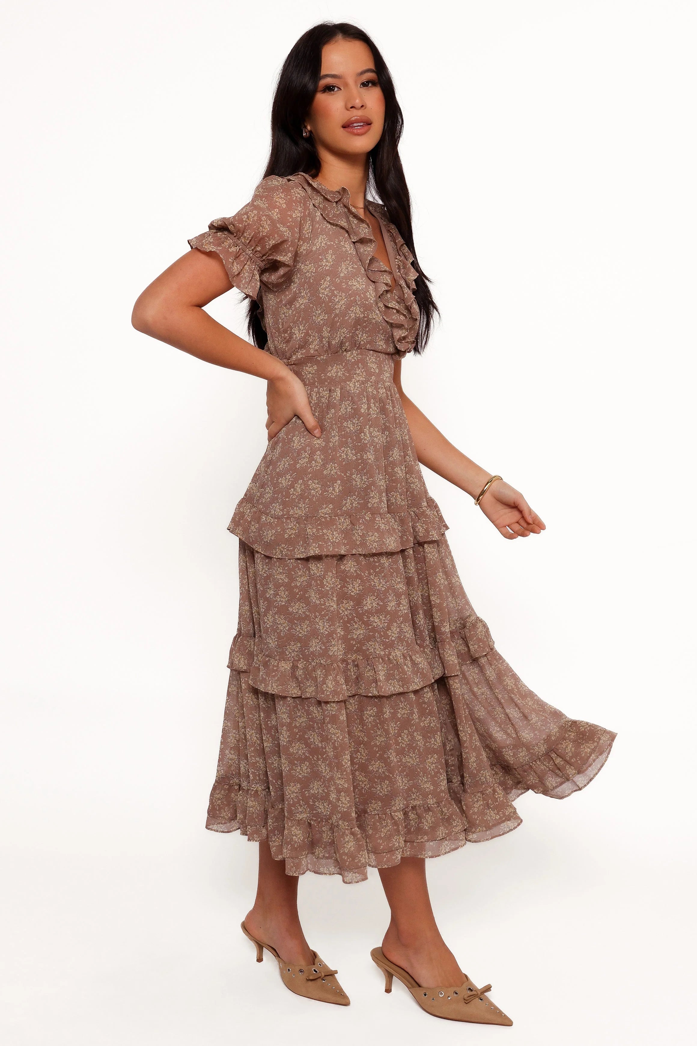 Dayla Maxi Dress - Brown/Light Beige