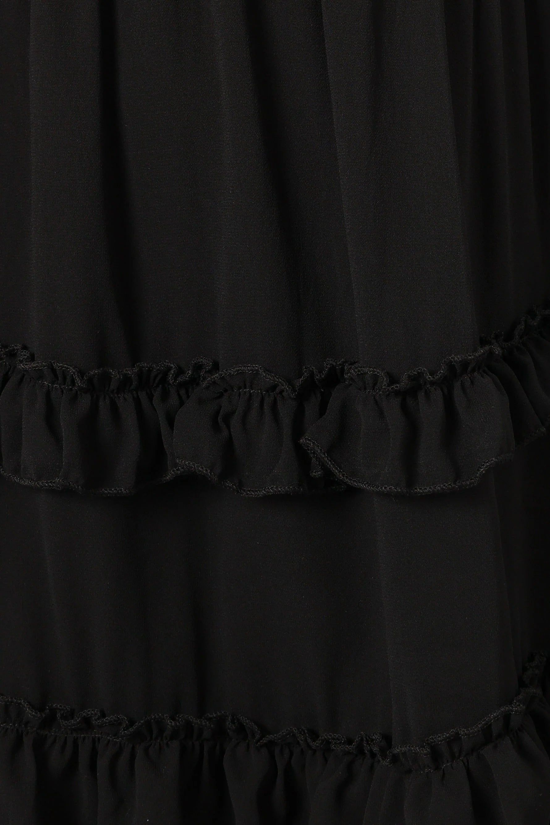 Marli Ruffle Midi Dress - Black