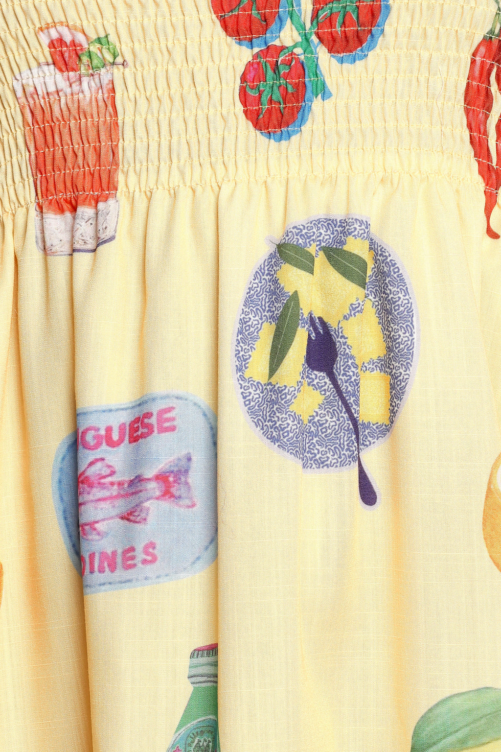 Sarelle Midi Dress - Yellow Pasta Print