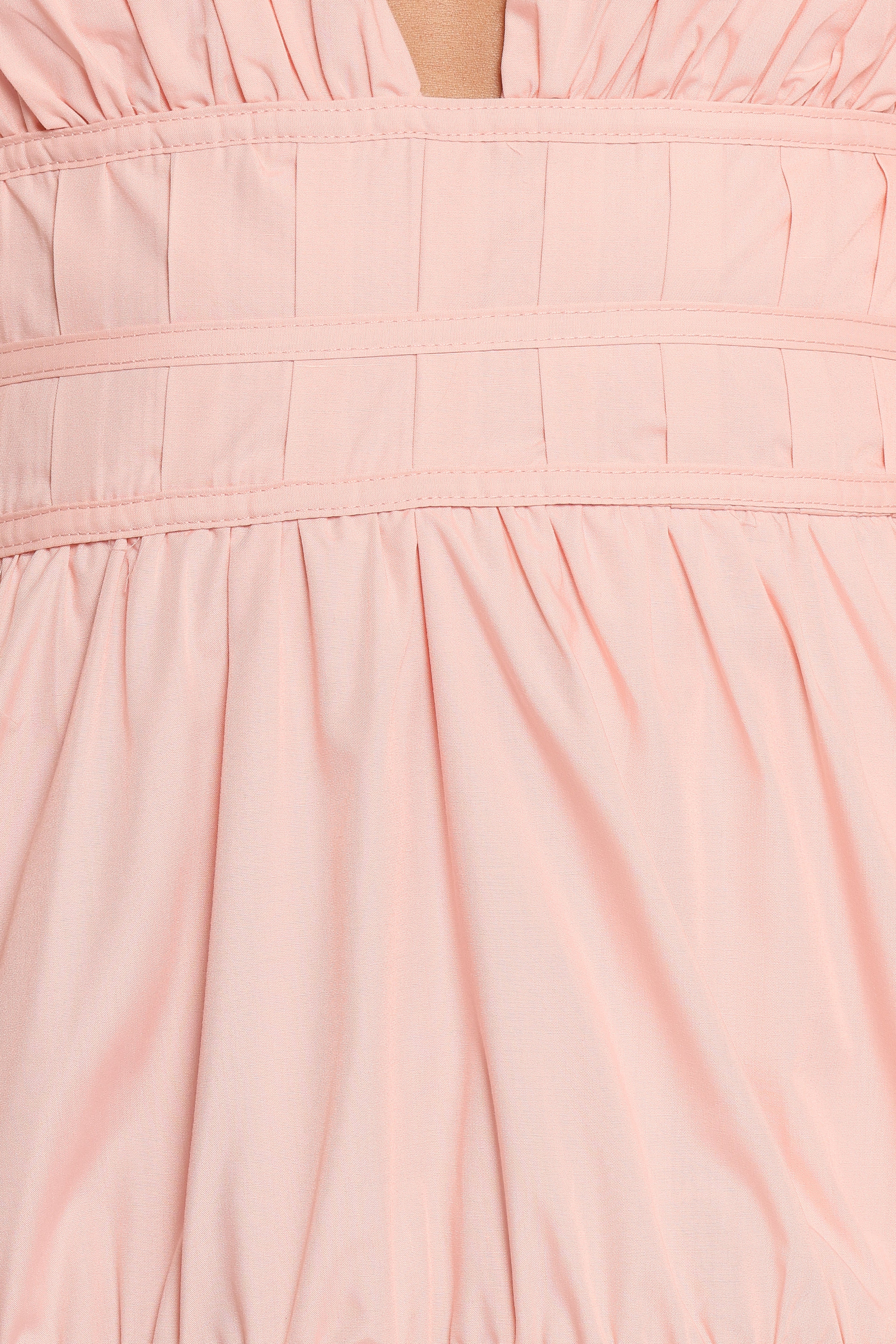 Joedy Puff Sleeve Midi Dress - Pale Pink