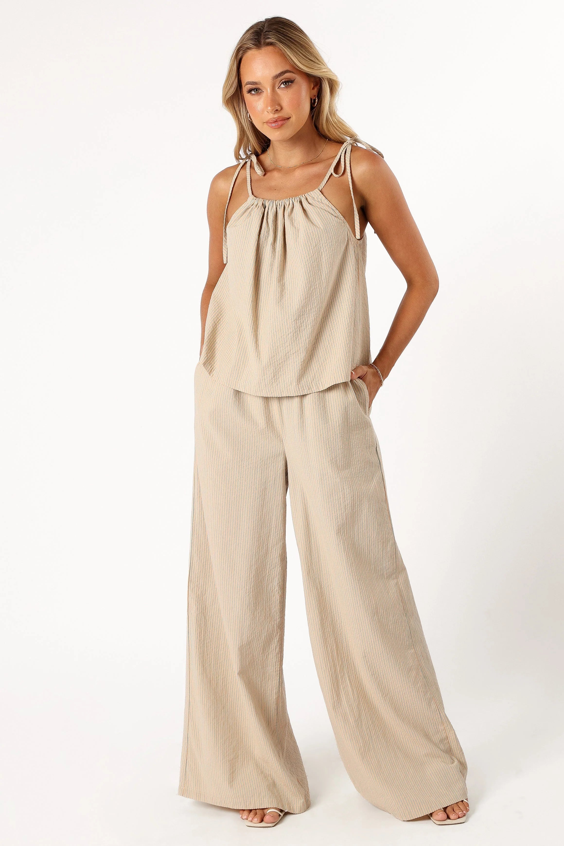 Savanna Striped Top - Apricot