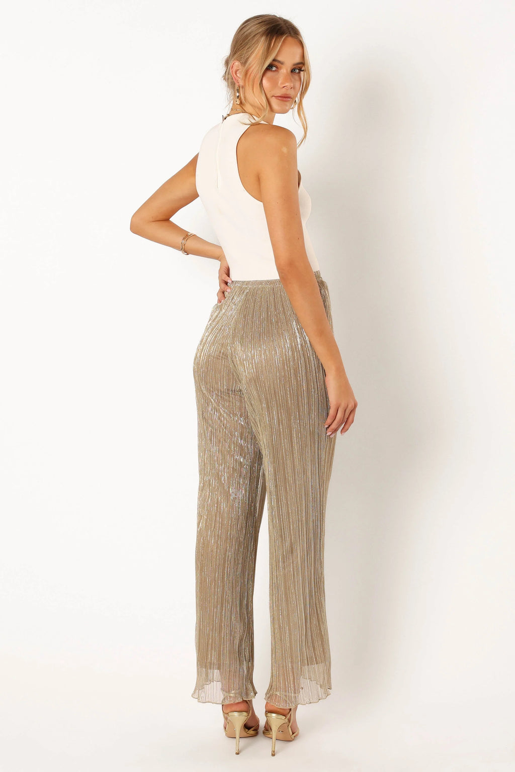 Walker Plisse Pants - Silver