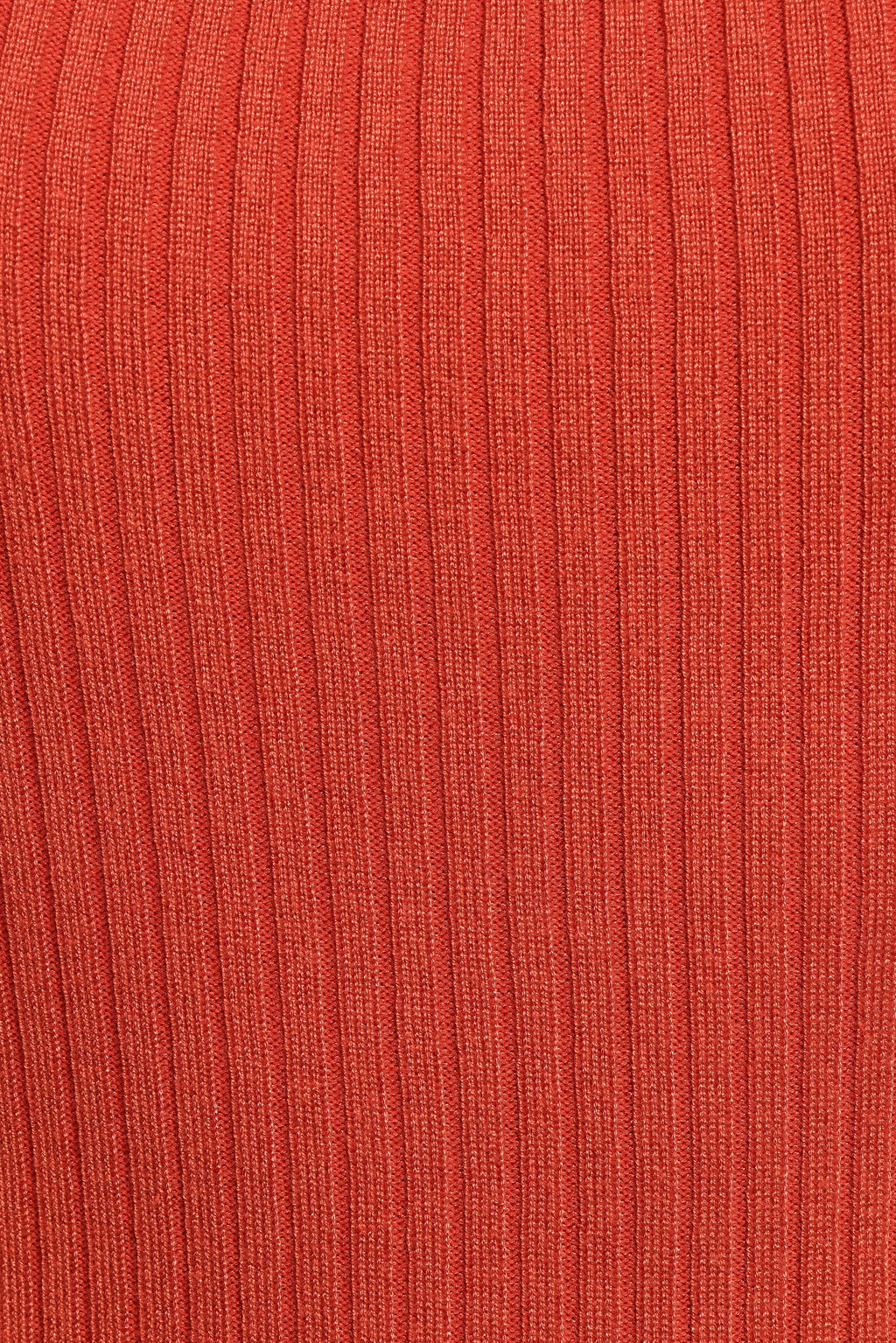Shani Ribbed Knit Top - Brick Red