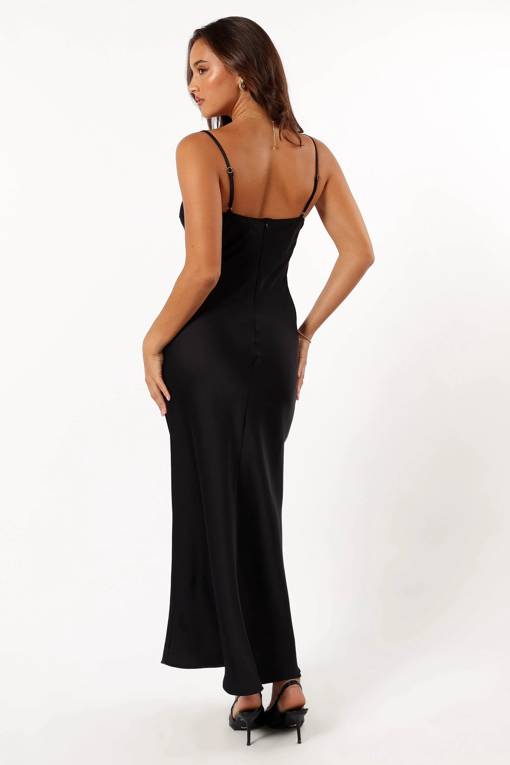 Jamie Maxi Slip Dress - Black