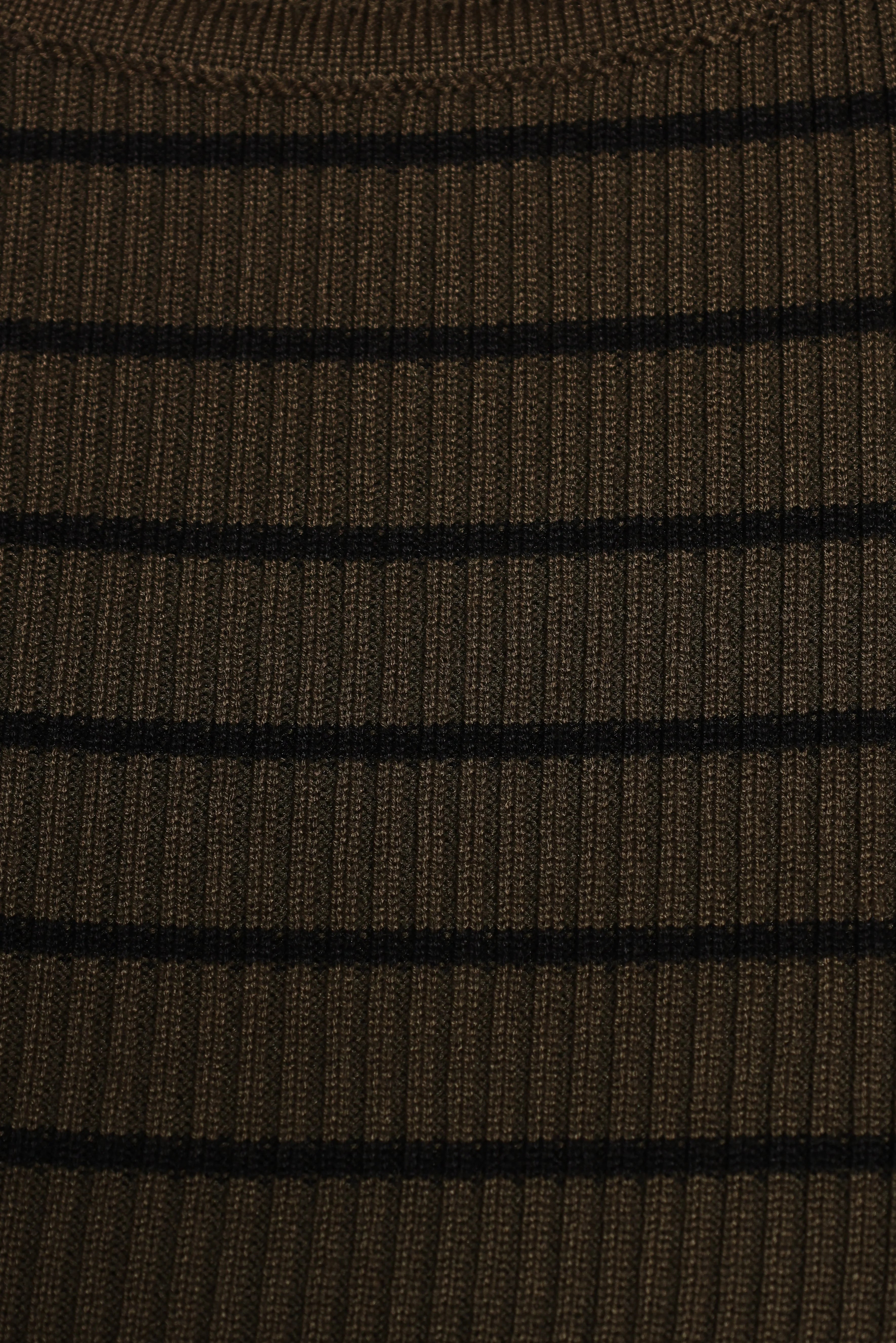 Stacie Ribbed Knit Top - Olive Stripe