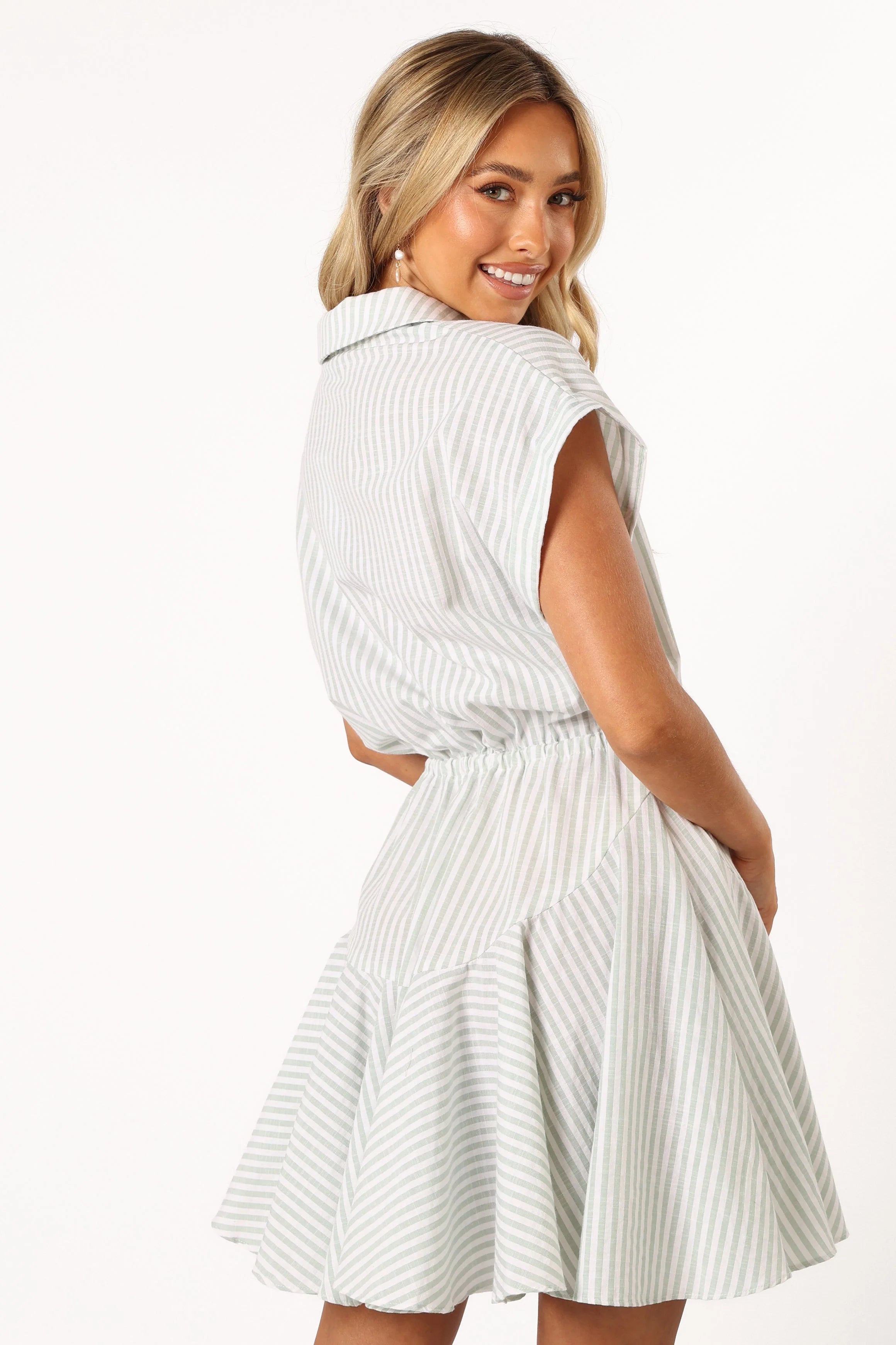 Ilsa Mini Dress - Sage Stripe