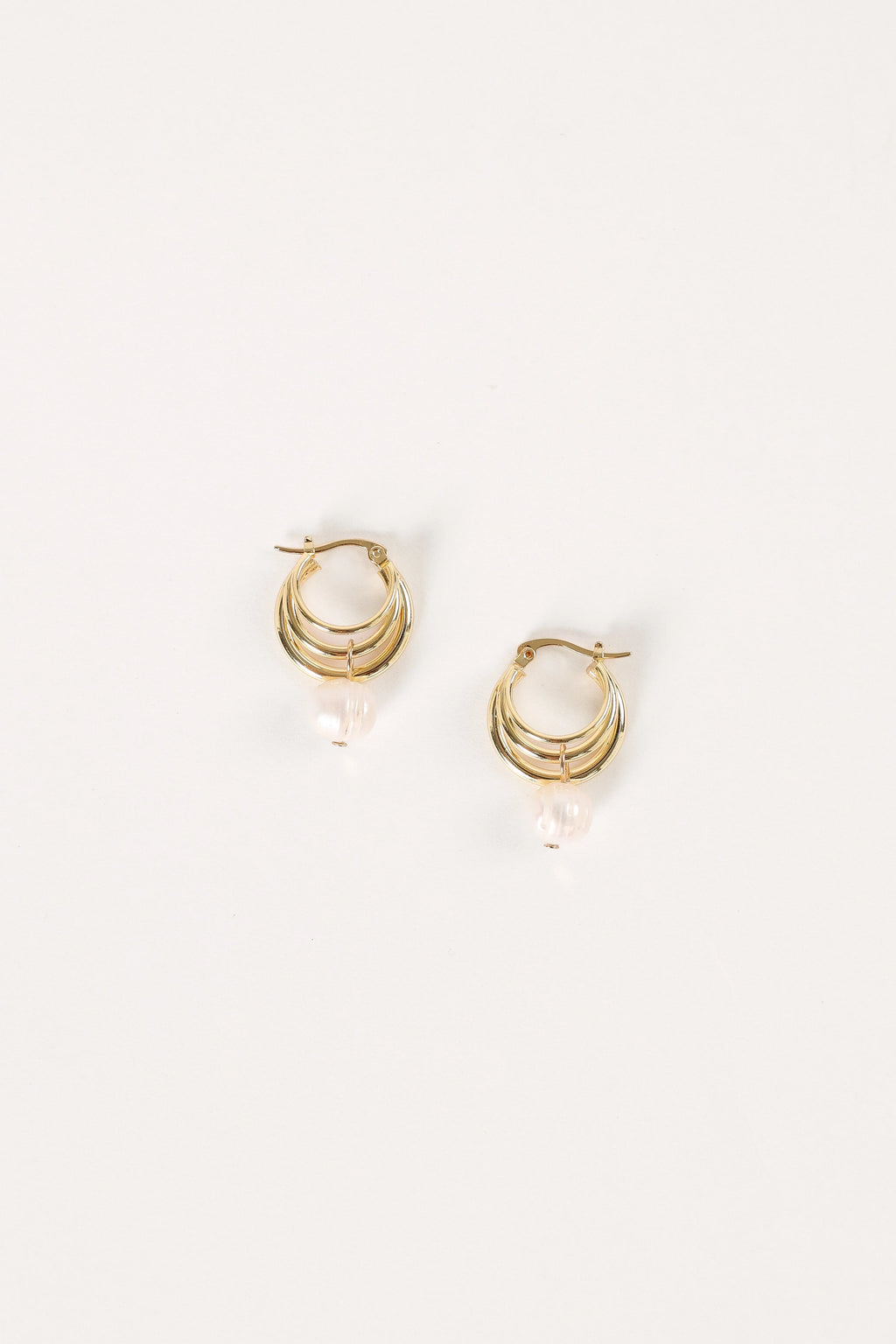 Bernyce Hoop Pear Earrings - Gold
