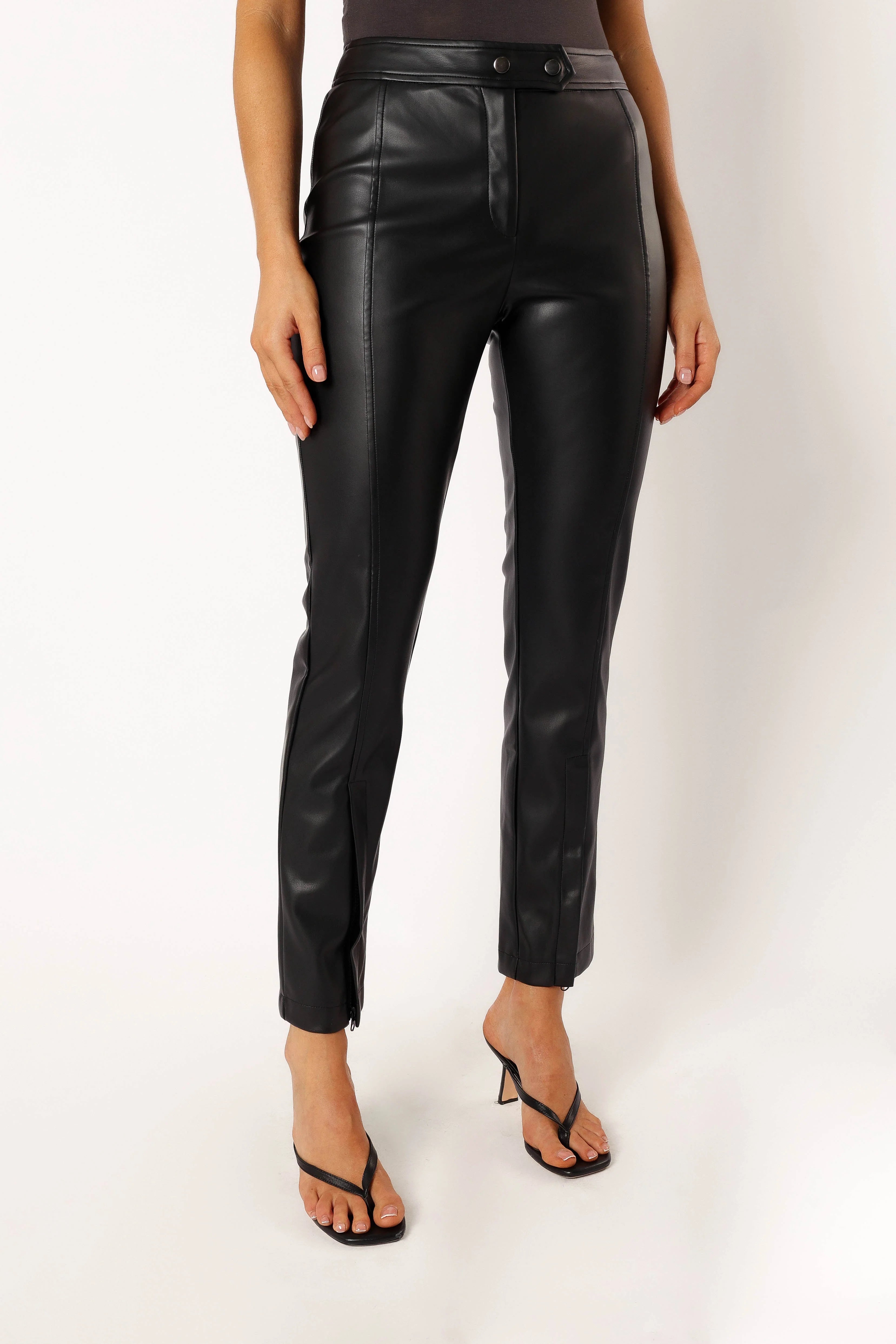 Roxy Vegan Leather Pants - Black