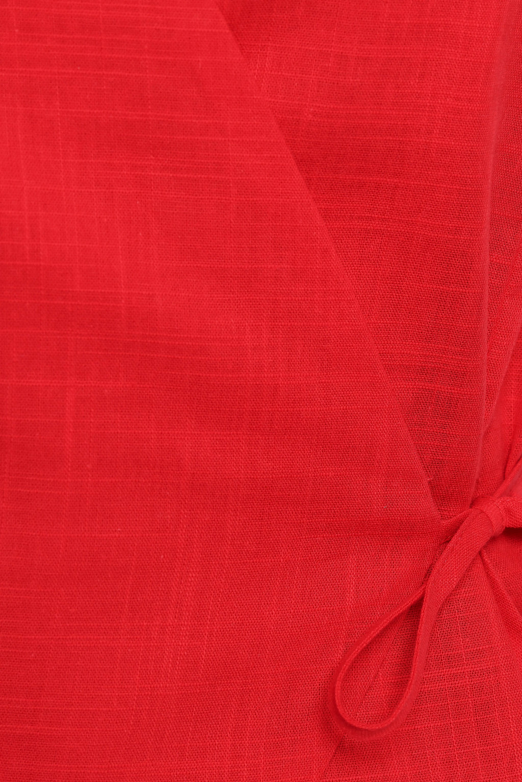 Vanni Wrap Front Linen Top - Red